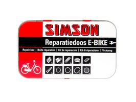 Simson Reparatiedoos E-bike aluminium rood/wit 14-delig