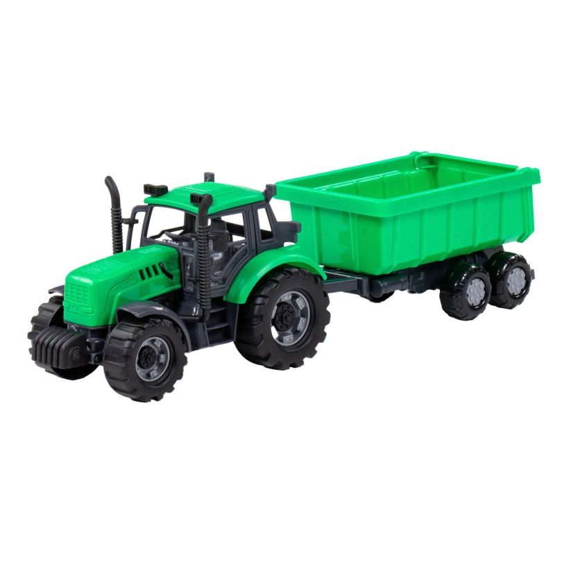 Cavallino Toys Cavallino Tractor met Kiepwagen Aanhangwagen Groen