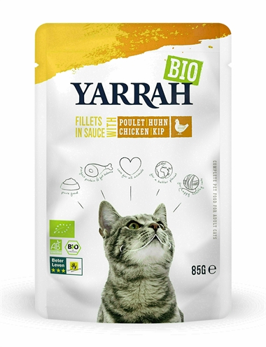Yarrah Cat biologische filets met kip in saus