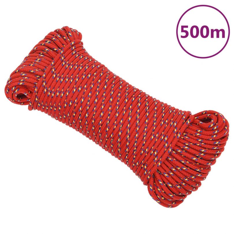 Boottouw 3 mm 500 m polypropeen rood