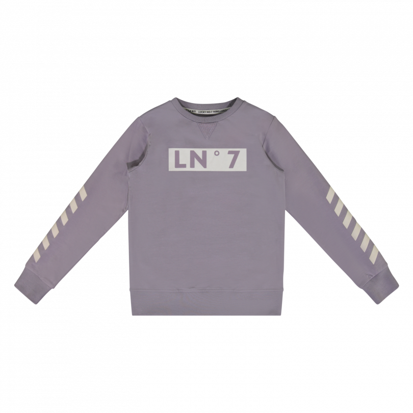Lucky No. 7 Jongens sweater - Minimal grijs