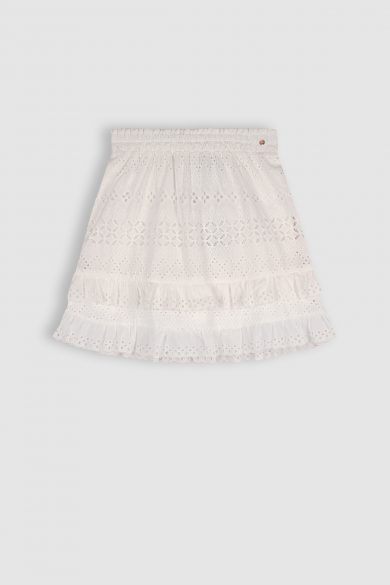 NoBell Meisjes rok embroidery - Niuri - Sneeuw wit
